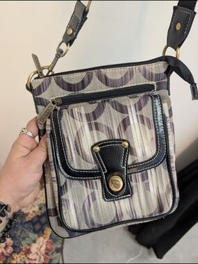 Coach Signature Crossbody Bag in Brown and Black